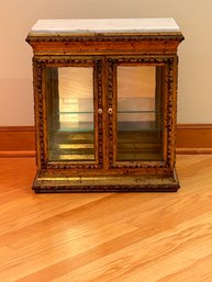 Small Size Display Case With Marble Top