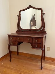 French Provincial Style Ladies Vanity Desk With Mirror