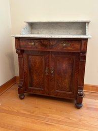 Victorian Marble Top With Figured Walnut