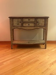 Small Paint Decorated Server With Floral Decoration