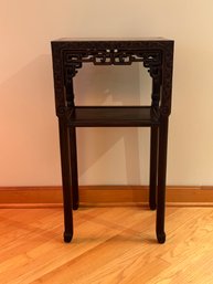 Chinese Hardwood Table With Marble Top