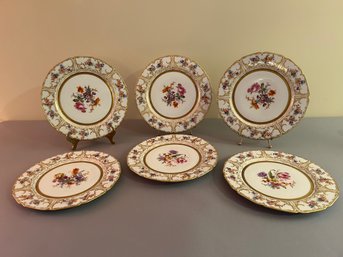 6 Limoges Hand Painted Plates
