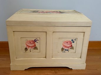 Storage Trunk Paint Decorated With Floral Design