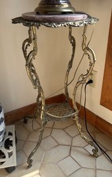 Brass And Marble Occasional Table