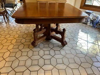 Victorian Eastlake Walnut Extension Table