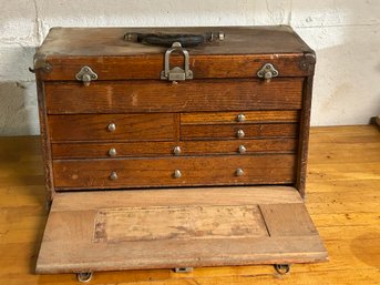 Antique Oak Tool Chest