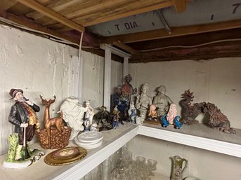 25 Piece Shelf Lot Of Figurines, Statues, Etc