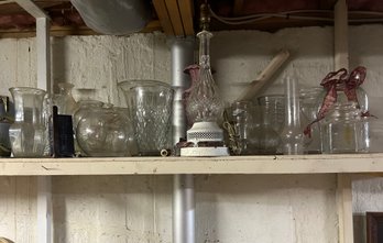 Shelf Lot Of Glassware