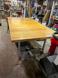 Custom Workbench With Two Drawers