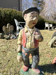 Man Holding Bottle Cast Stone