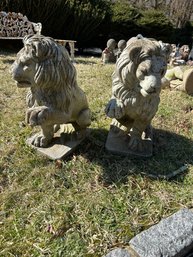 Pair Of Cast Stone Lions