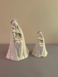 Two Porcelain Madonna/Virgin Mary Statues