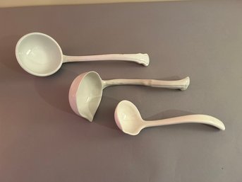 Three Porcelain Ladles