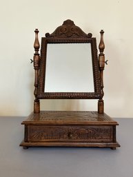 Shaving Mirror With Carved Decoration