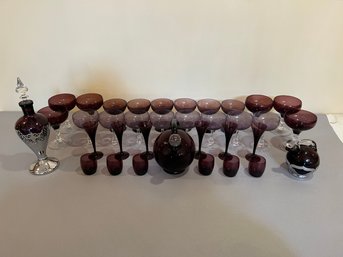 Assortment Of Amethyst Glass