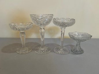 Four Cut Crystal Compotes
