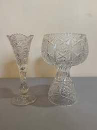 Two Cut Crystal Vases