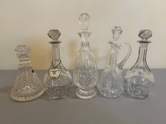 5 Cut Crystal Decanters