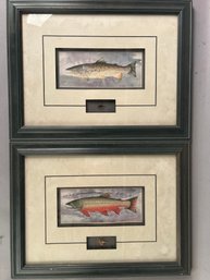 Pair Vintage Flyfisherman Print