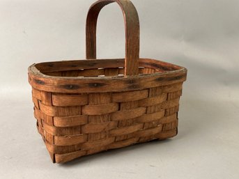 Antique Gathering Basket Early 20th Century