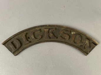 Antique  Bronze Nameplate DICKSON