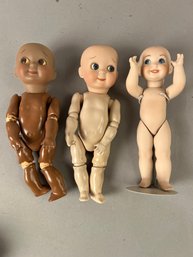 Three Vintage Porcelain Dolls