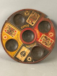 Rare Vintage Tin Michigan Rummy Board As Is