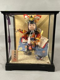Vintage Japanese Warrior Doll In Case
