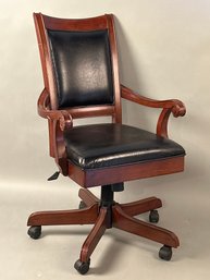 Mahogany Desk Chair, Upholstered