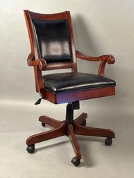 Mahogany Desk Chair, Upholstered