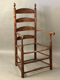 18 Century Ladder Back Armchair, As Is