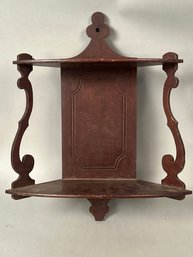 Antique Walnut What Not Corner Shelf