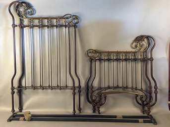 Pair Of Iron And Brass Beds