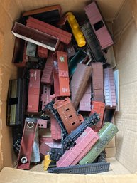 Box Of Train Boxcar Parts.