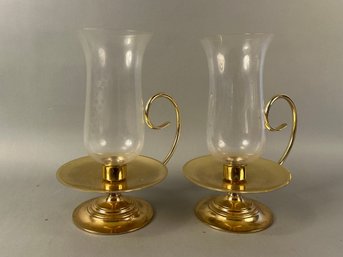 Baldwin Brass Hurricane Candle Holders