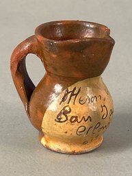Miniature Redware Pitcher Spanish