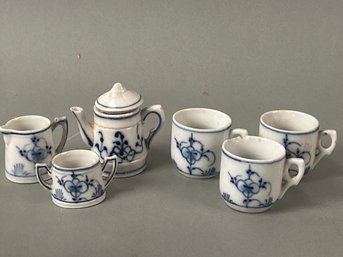 Miniature Blue And White Tea Set