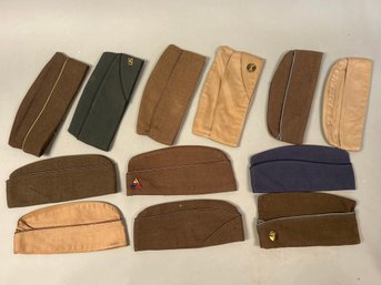 12 Vintage Soldiers Caps WW2, Vietnam?