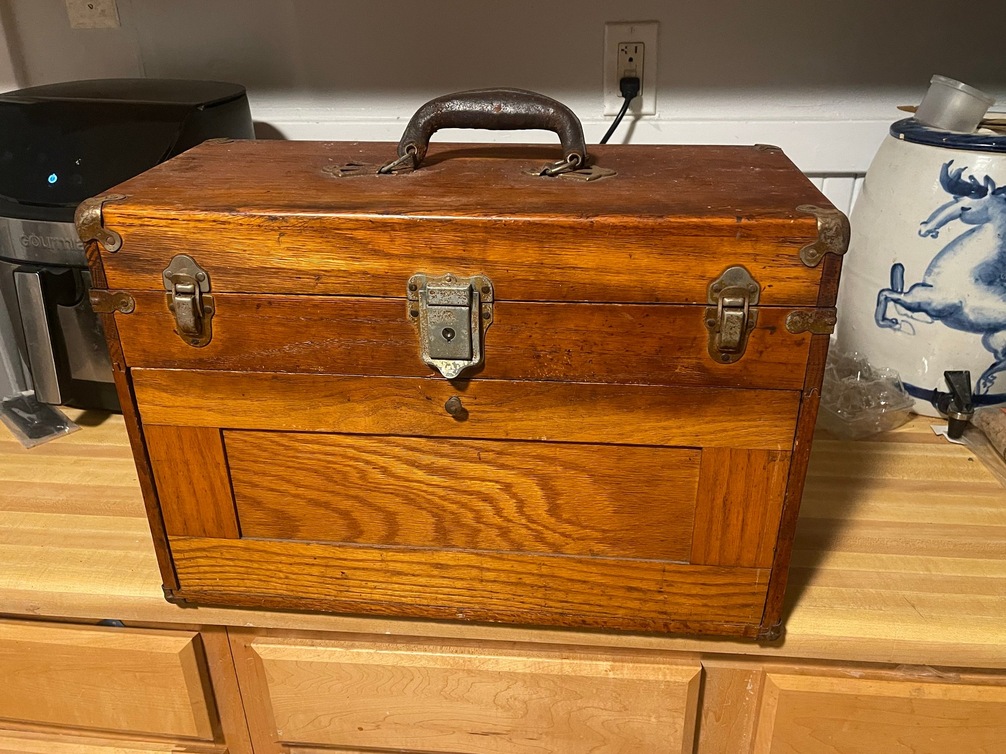 Batnatinal Tools National Tool Oak Machinists Chest #1462474 | Auctionninja.com