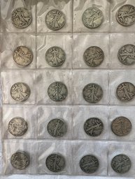 Twenty (20) Liberty Walking Half Dollars 1934-1945 (no 1937, 1938, 1939) - 18