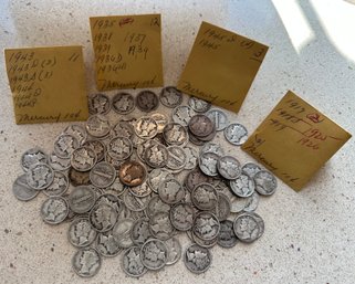 106 (One Hundred Six) Mercury Dimes 1917 And Up - 35