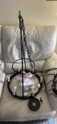 6 Light Chandelier With Bulbs, Dimmer Switch And Long Chain