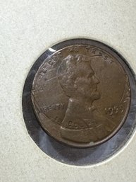 RARE 1959 ERROR DOUBLE DIE Lincoln Penny Stamped Twice IN GOD No Mint Mark - 19