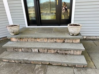 Pair Of Cement Pots - BY