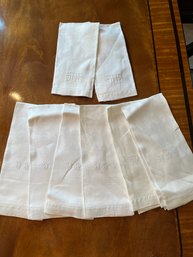 Eight Linen Monogramed Napkins 6