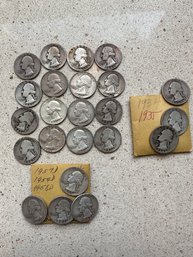 23 (Twenty Three) Washington Quarters 1935-1963 - 43