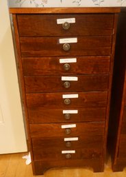 O#239 Mahogany 9 Drawer Music Cabinet Full Of Sheet Music 16W X 14D X 33T