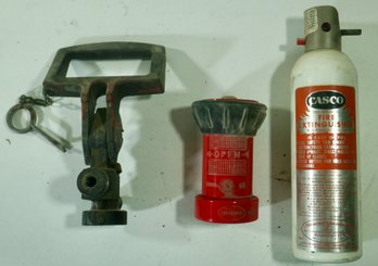 140- Lot Of 3- Beco 15 Nozzle, Vintage Extinguisher Lever, 1965 Chemical Fire Extinguisher