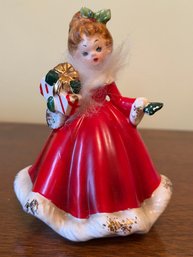 Vintage NAPCO Japan Josef Original Lady Holding Gifts Porcelain -p14
