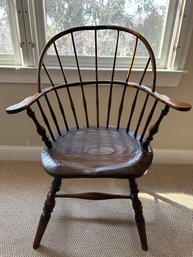 Antique EBENEZER TRACY (1744-1803) Sack Back Windsor Armchair - B2
